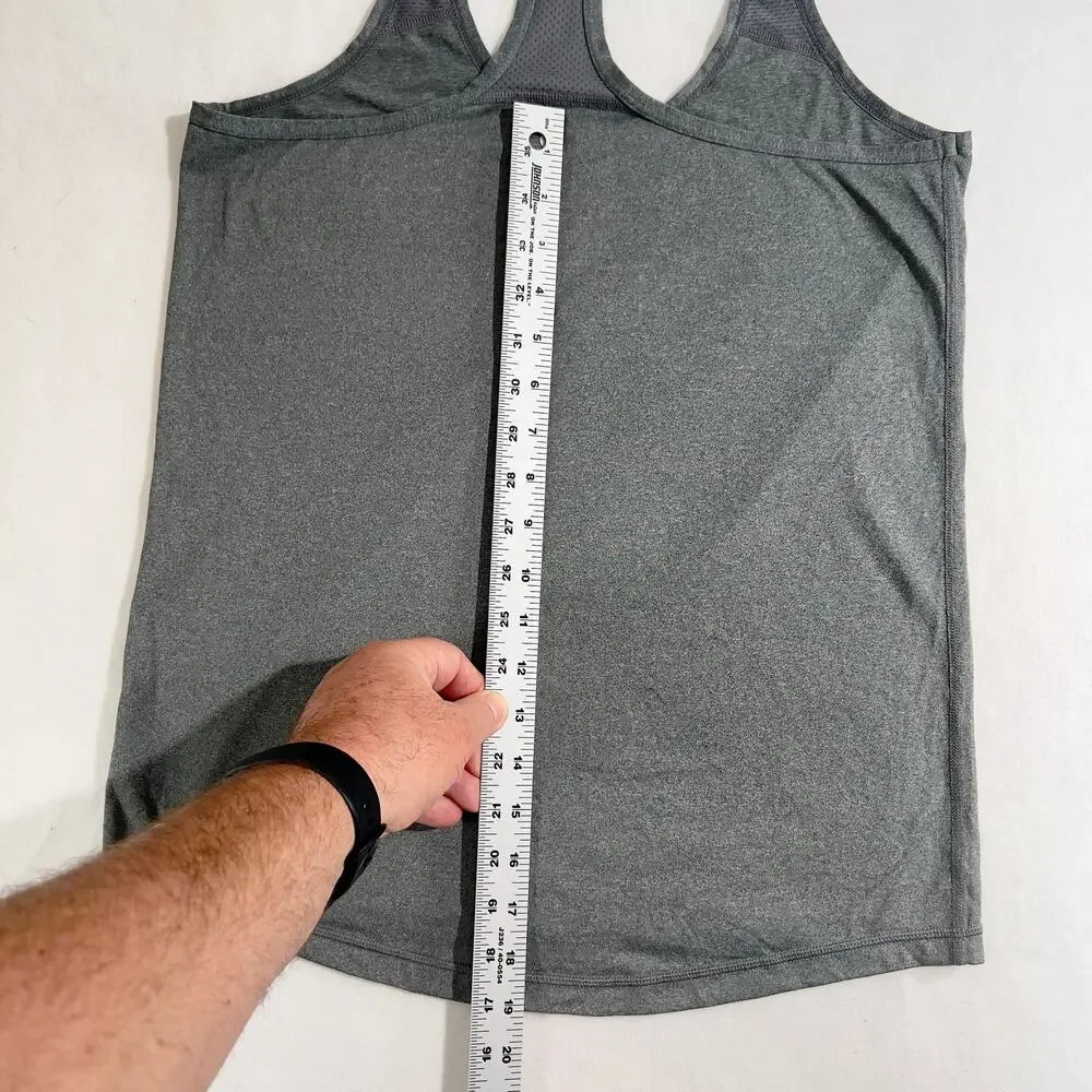 Xersion Performance Workout Top Woman's XS Slim Fit Grey Racer Back Straps Tank